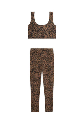 Top & Leggings - Léopard Marron