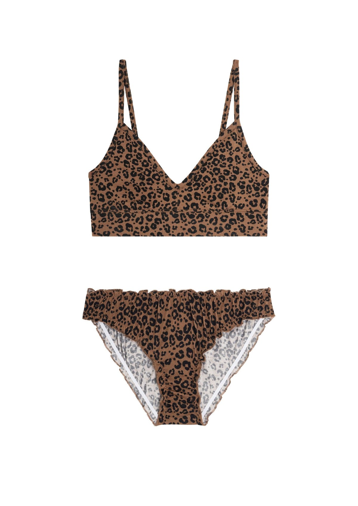 1 BRASSIERE + 1 BLOOMER - Léopard Marron
