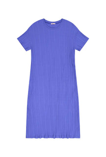 Robe T-shirt plissée Coton BIO - Bleu