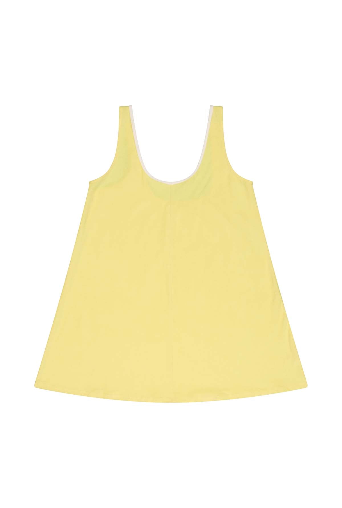 Robe Courte Éponge Coton BIO - Jaune