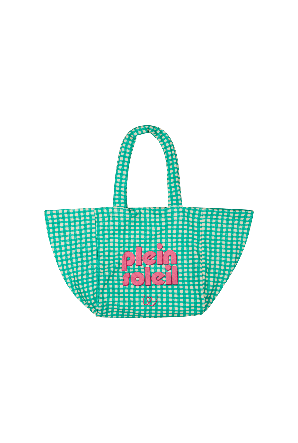 Large Terry Cloth Bag - Green Gingham