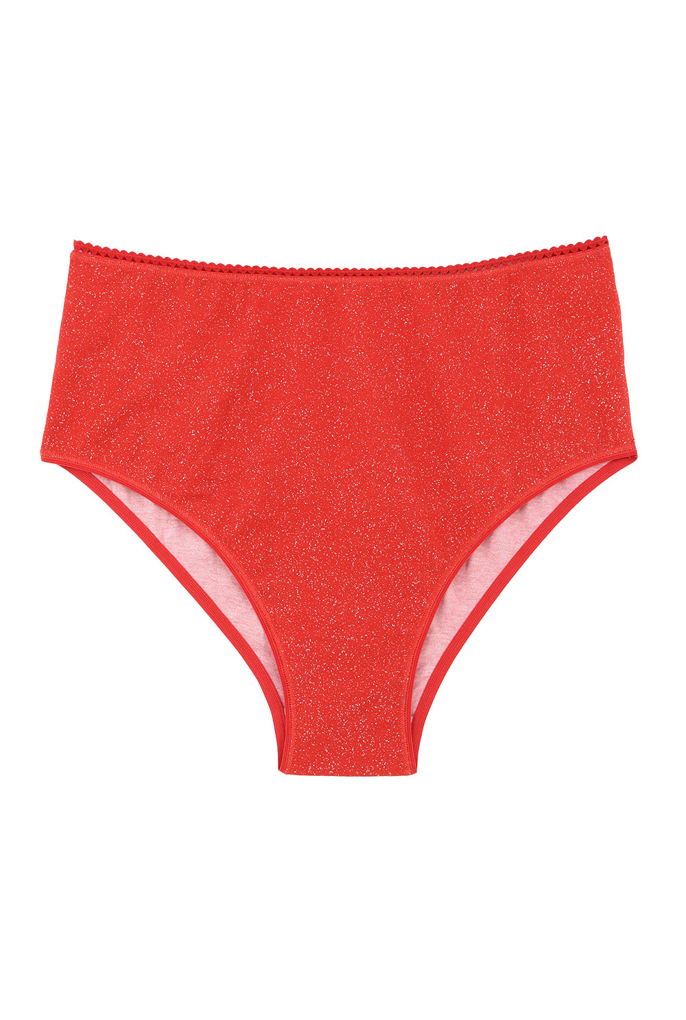 Culotte Taille Haute Coton BIO - Paillettes Rouge
