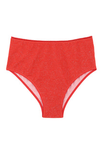 Culotte Taille Haute Coton BIO - Paillettes Rouge