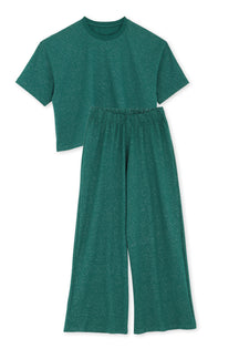 Pyjama femme long coton BIO - paillette vert - Pyjamas longs - We Are Jolies