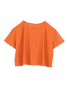 top texturé - chic et décontracté - orange