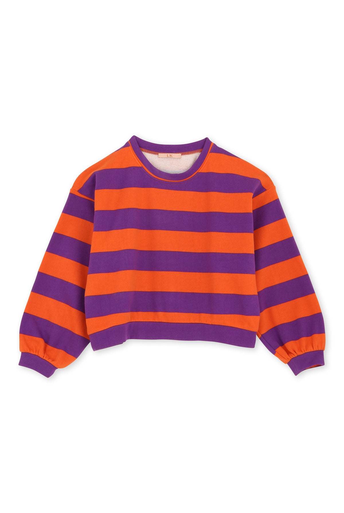 Sweat 100% Coton - Rayures Orange Violet