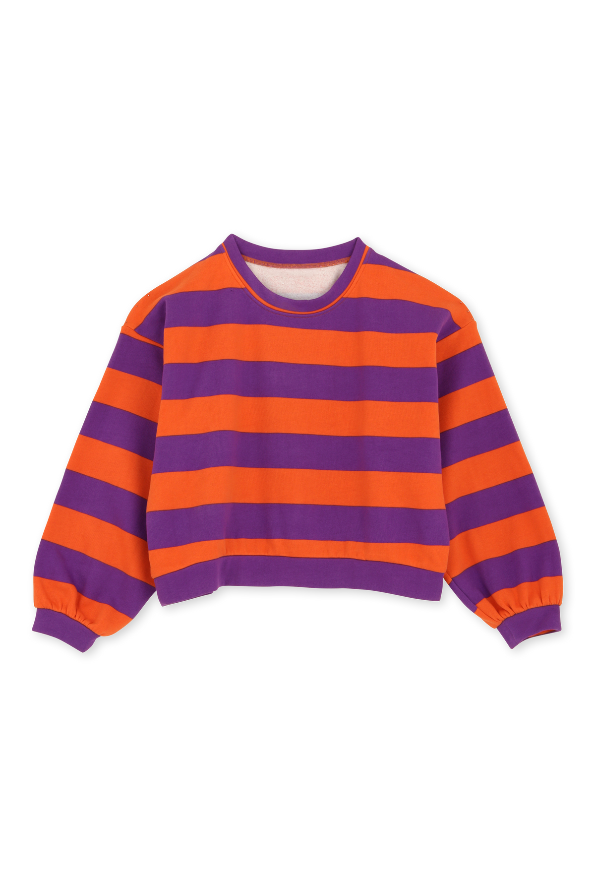 Sweat 100% Coton - Rayures Orange Violet