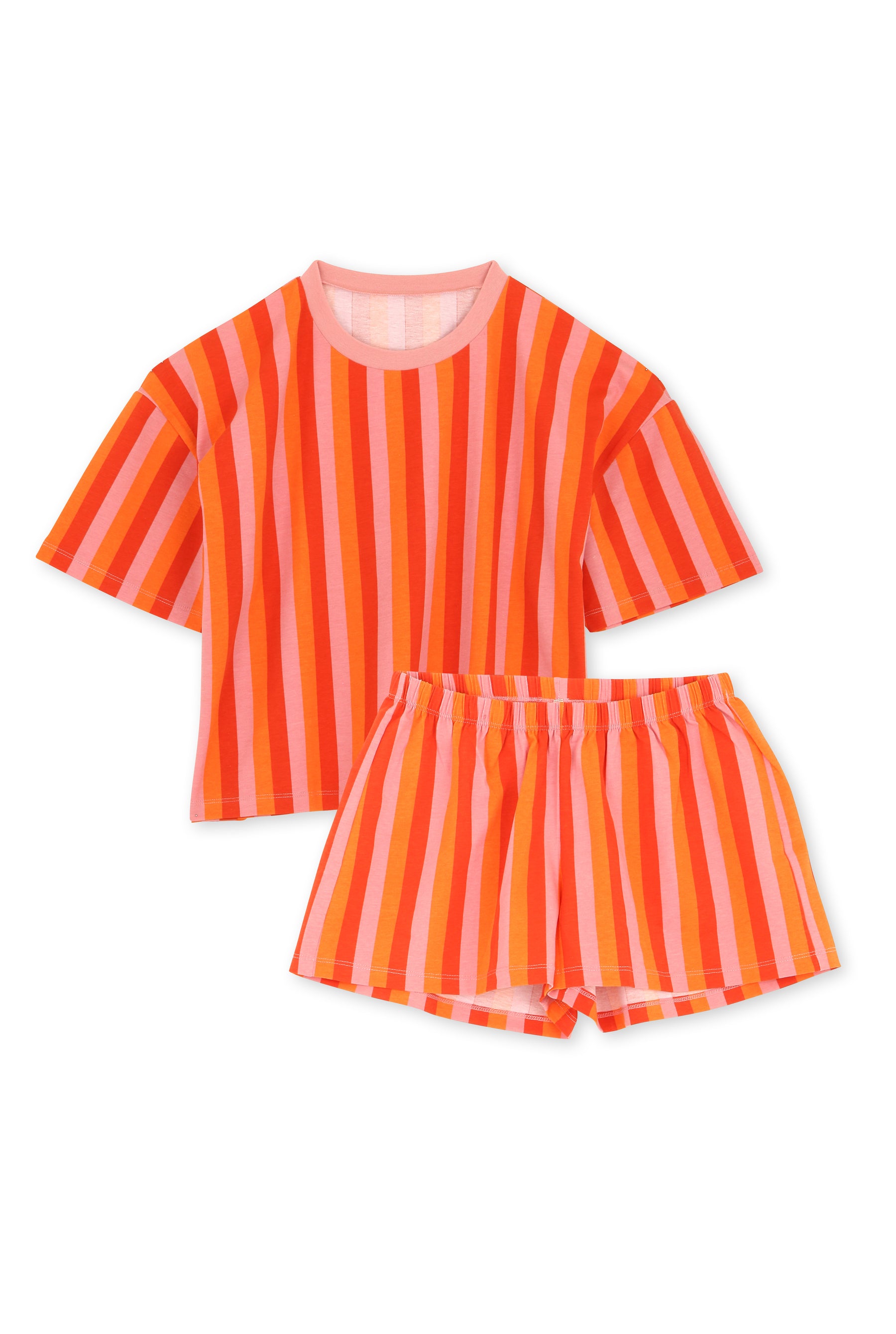 Pyjama coton BIO - Rayures Orange