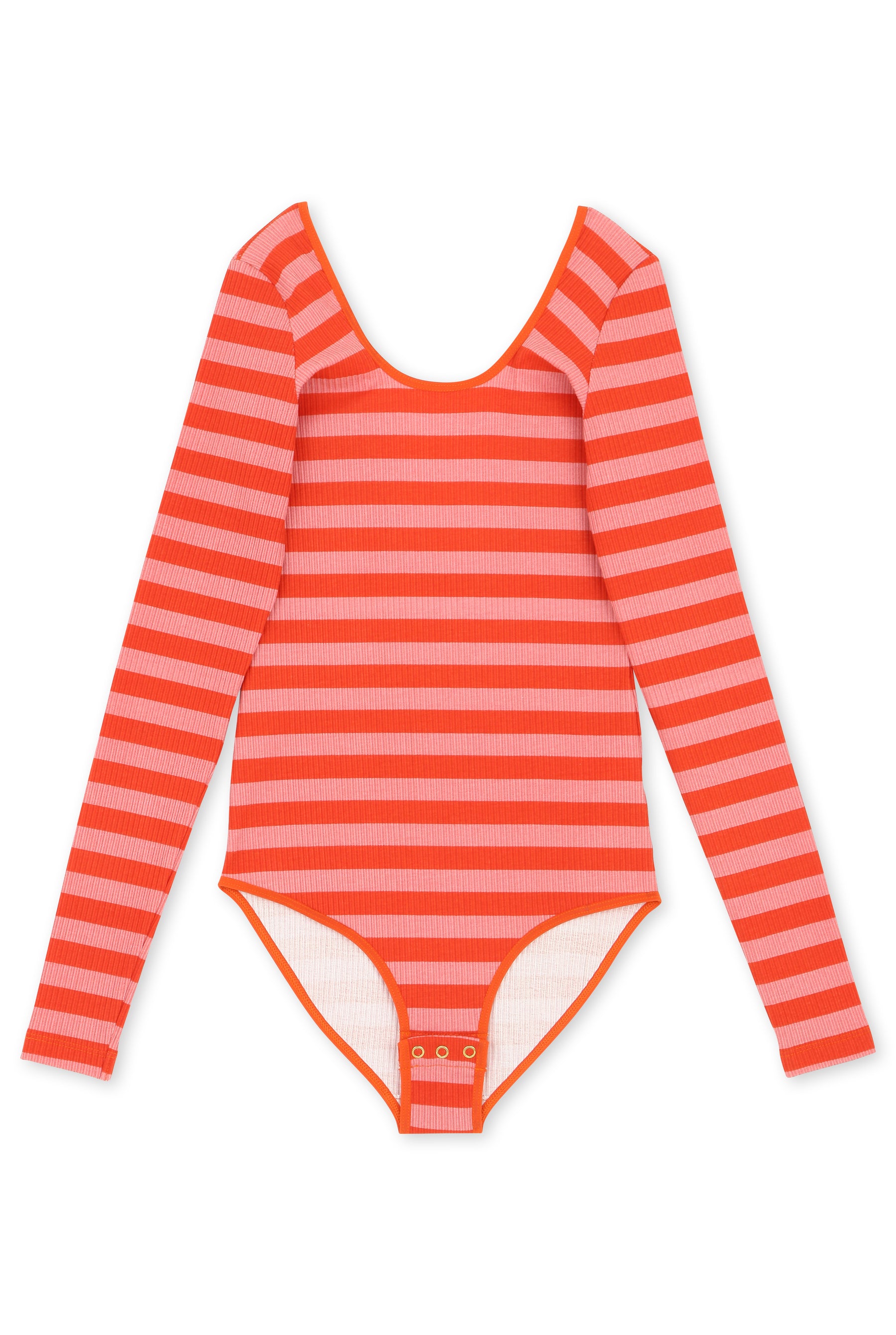 Body Coton BIO - Rayures Rose et Rouge