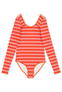 Body Coton BIO - Rayures Rose et Rouge