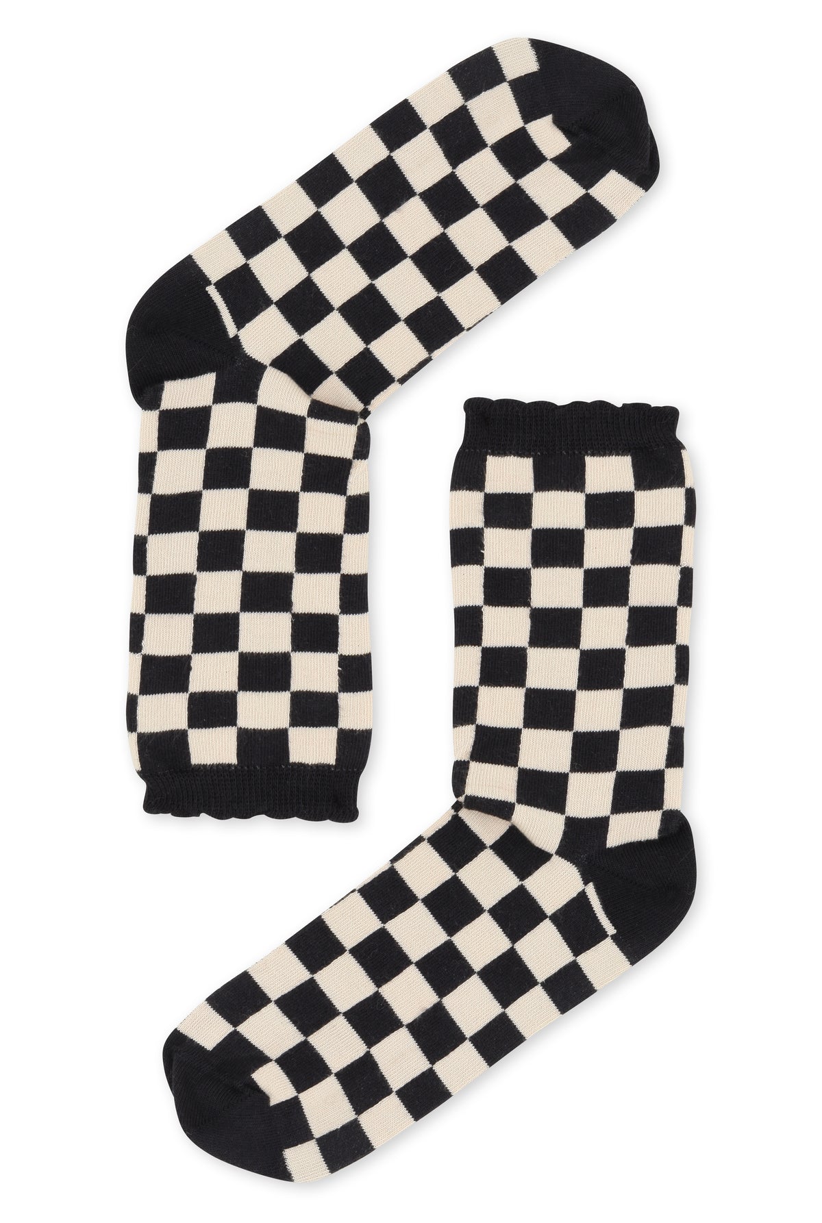 Chaussettes coton BIO - Damier Noir