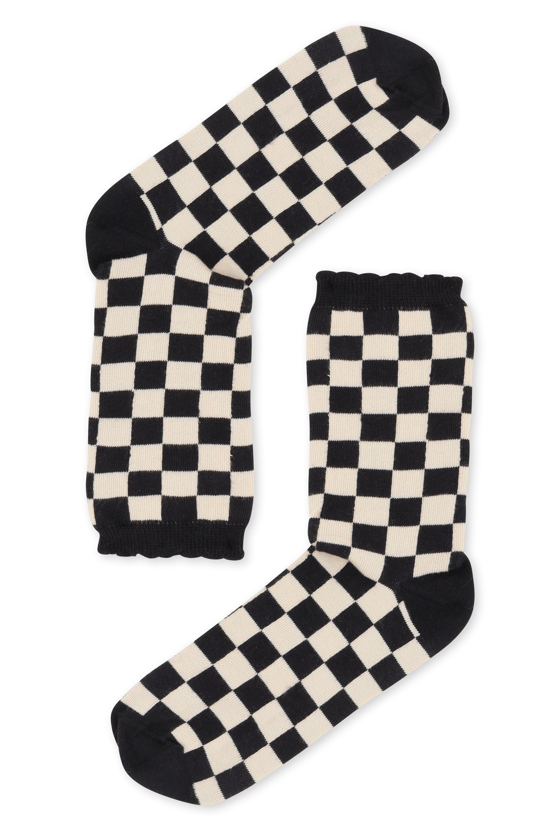 Chaussettes coton BIO - Damier Noir