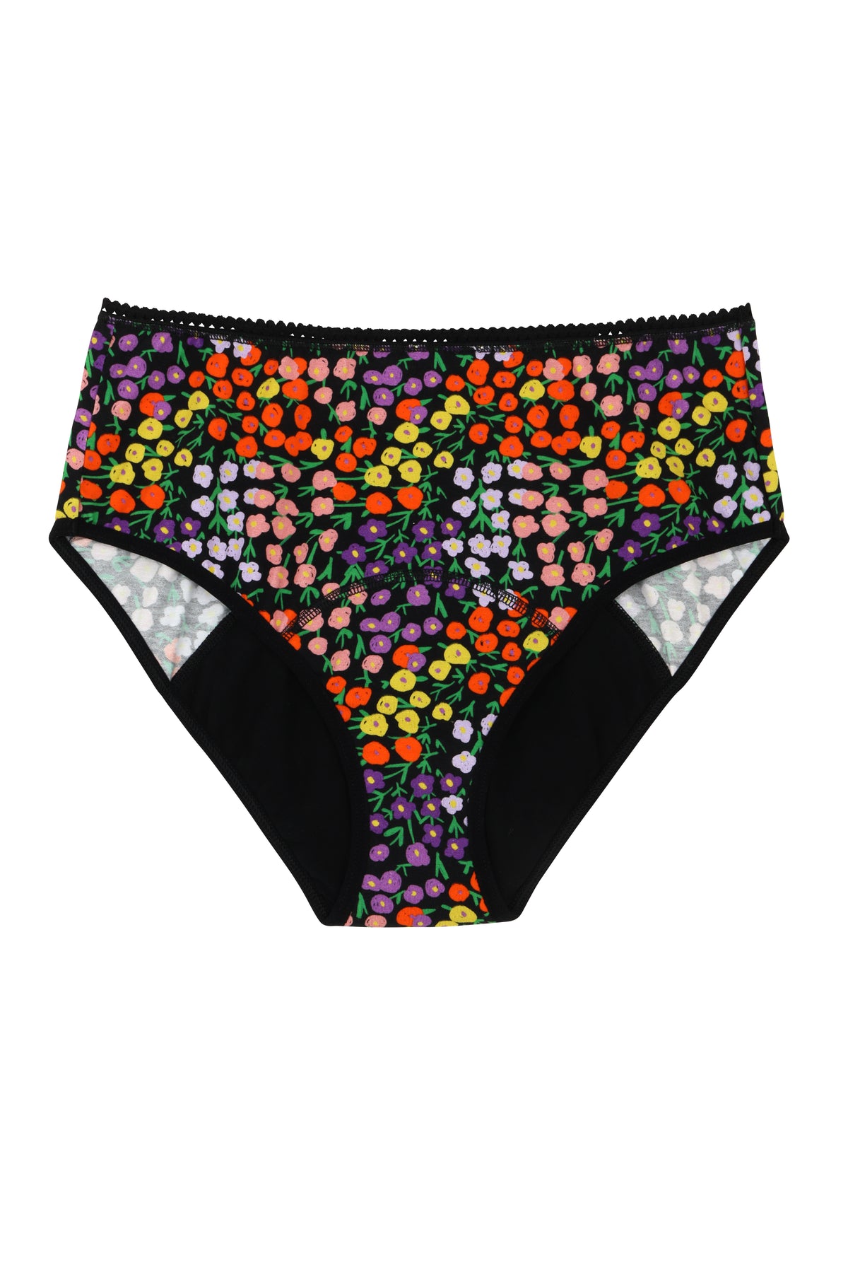 Culotte menstruelle Taille Haute - Flux Abondant | Disco Flowers