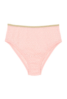 Culotte Taille Haute Dentelle - Rose Lurex