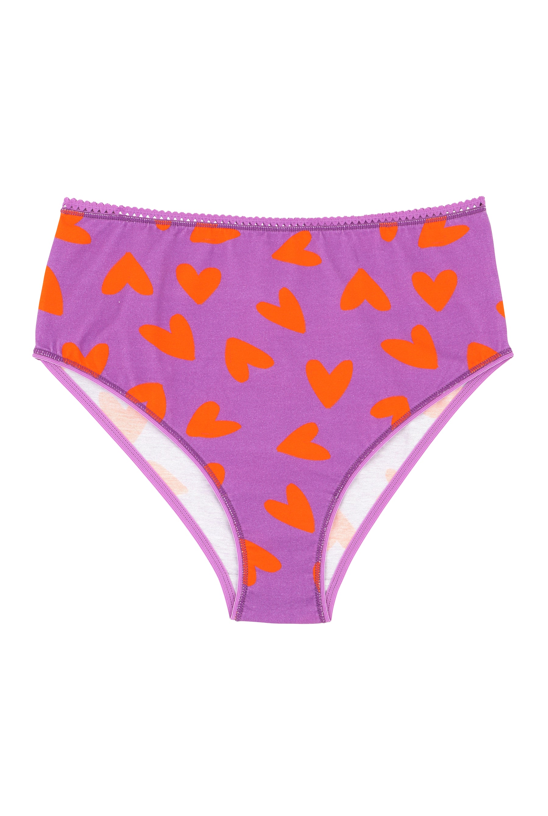 Culotte Taille Haute Coton BIO - Mi amor Violet