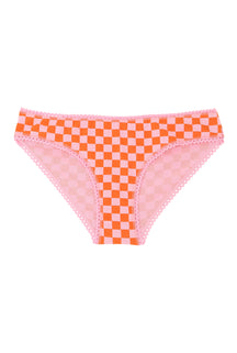 Culotte Coton BIO - Damier Rose et Orange