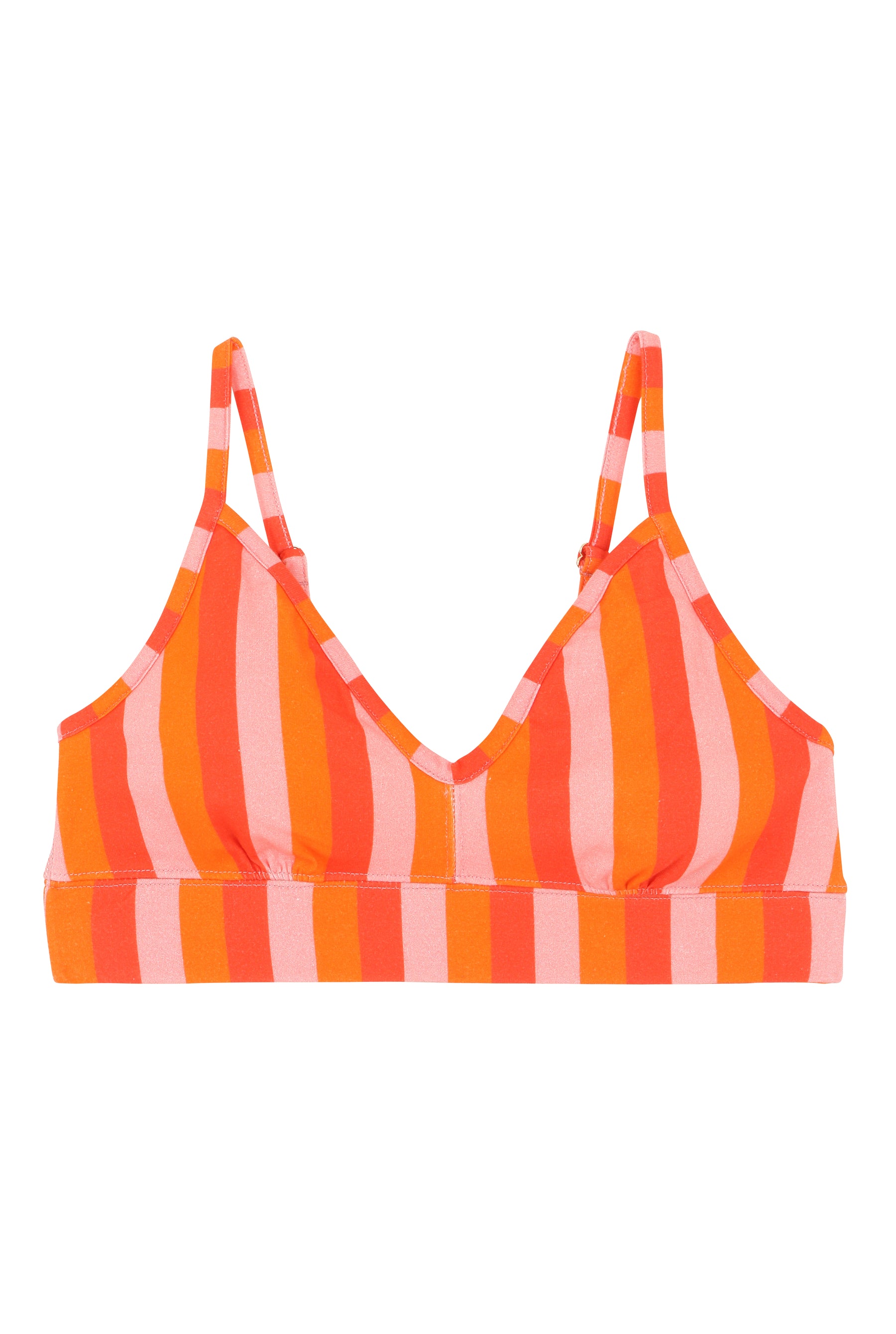 Brassière Coton BIO - Rayures Orange