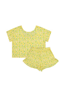 Top et Short à Volants - Confettis jaune