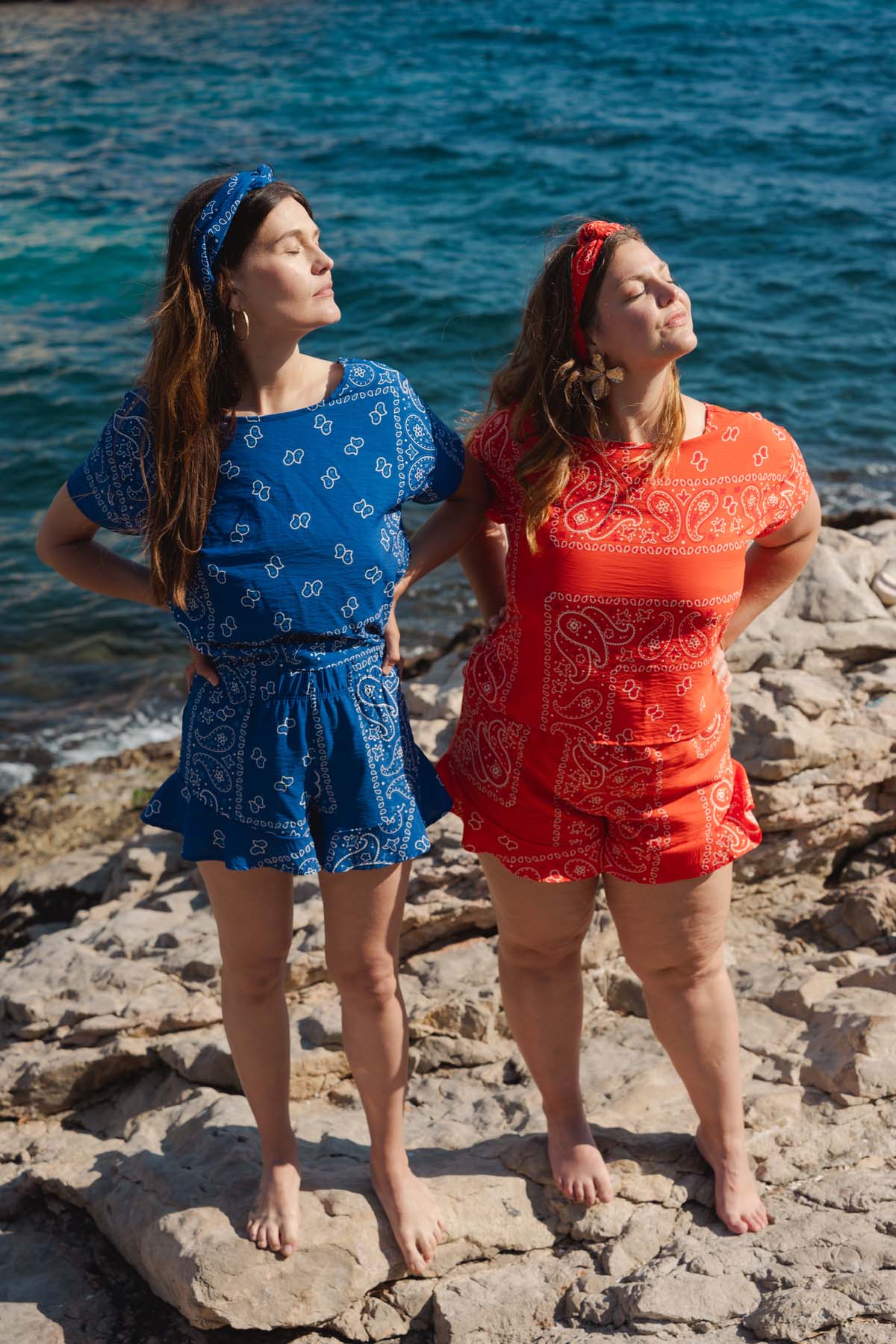 Short Volant Viscose - Bandana Bleu