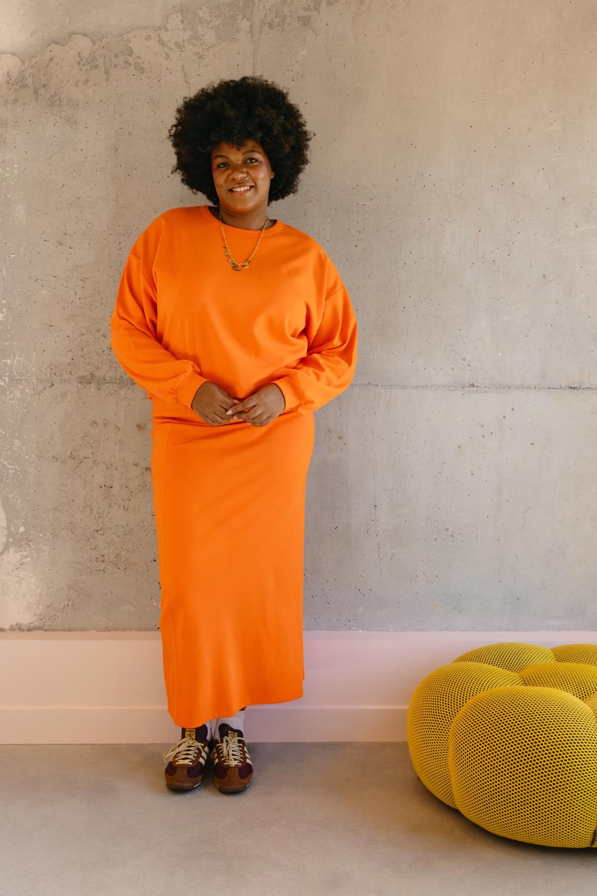 Tiffany fait du 46 et porte une taille 3XL en bas et un 3XL/4XL en haut
