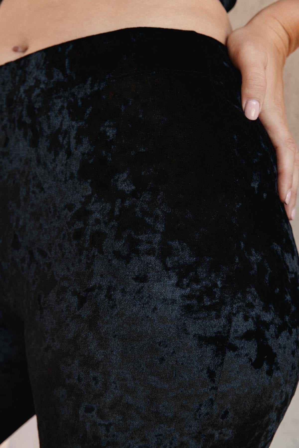 Top & Leggings Velours Marbré - Noir