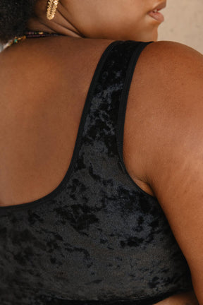 Top & Leggings Velours Marbré - Noir