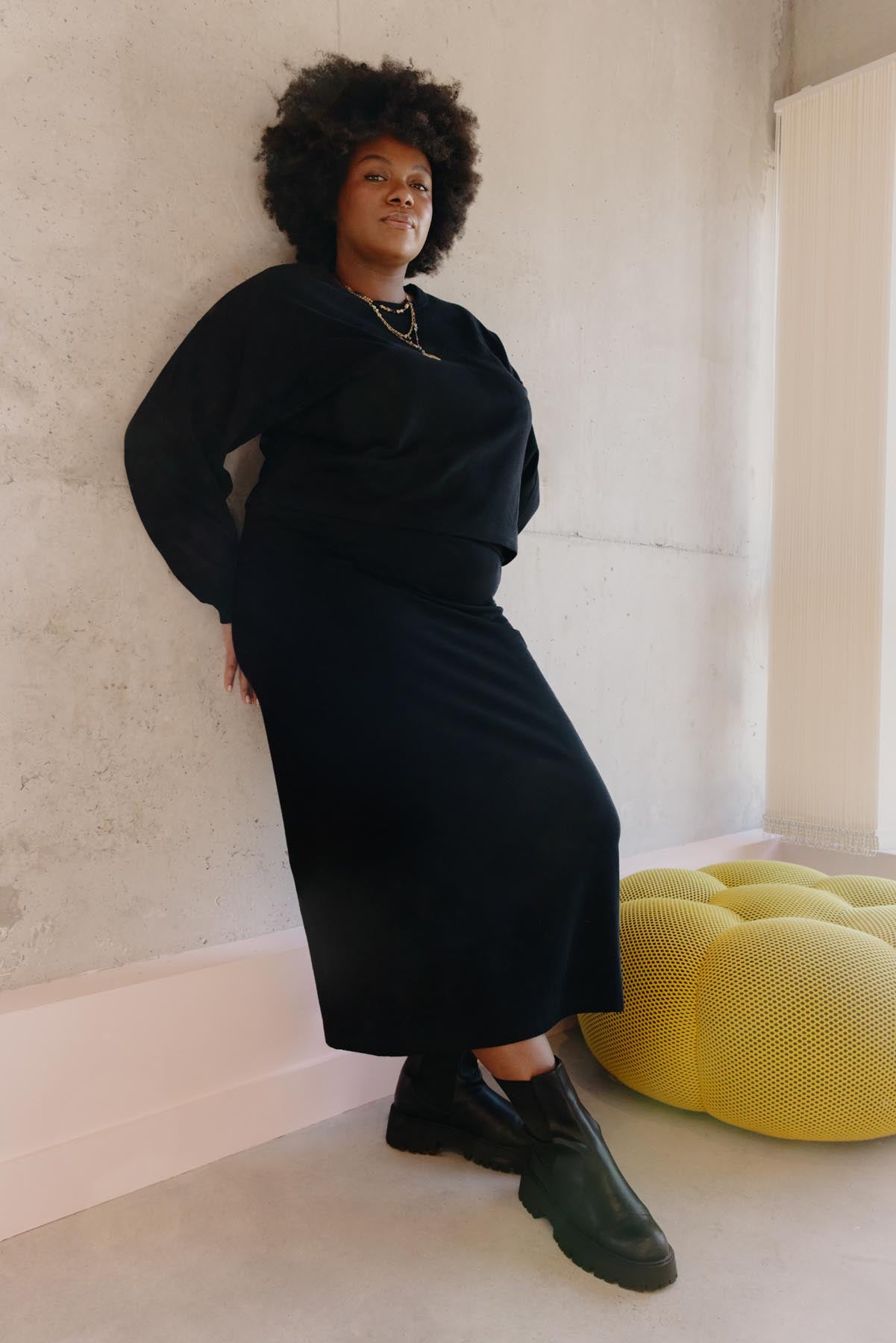 Tiffany fait du 46 et porte une taille 3XL en bas et un 3XL/4XL en haut