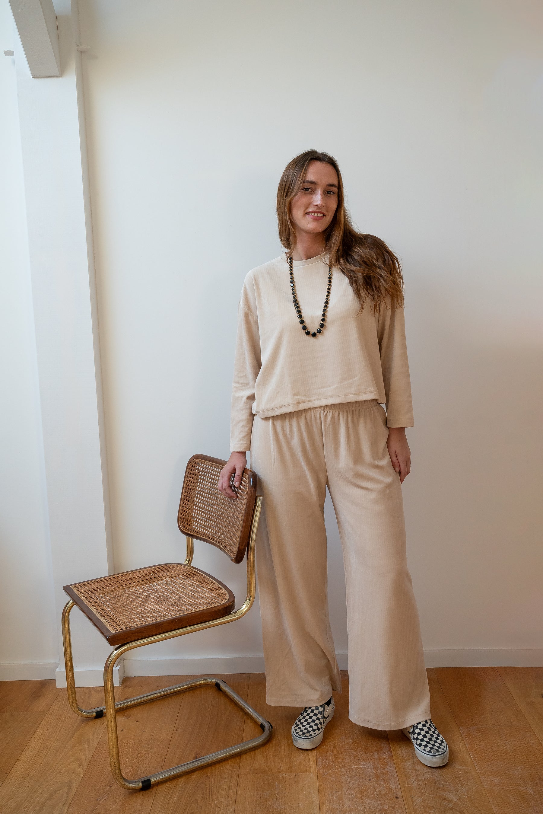 We Are Jolies - Femme - Ensemble - Velours - Sable - Beige - Confortable 