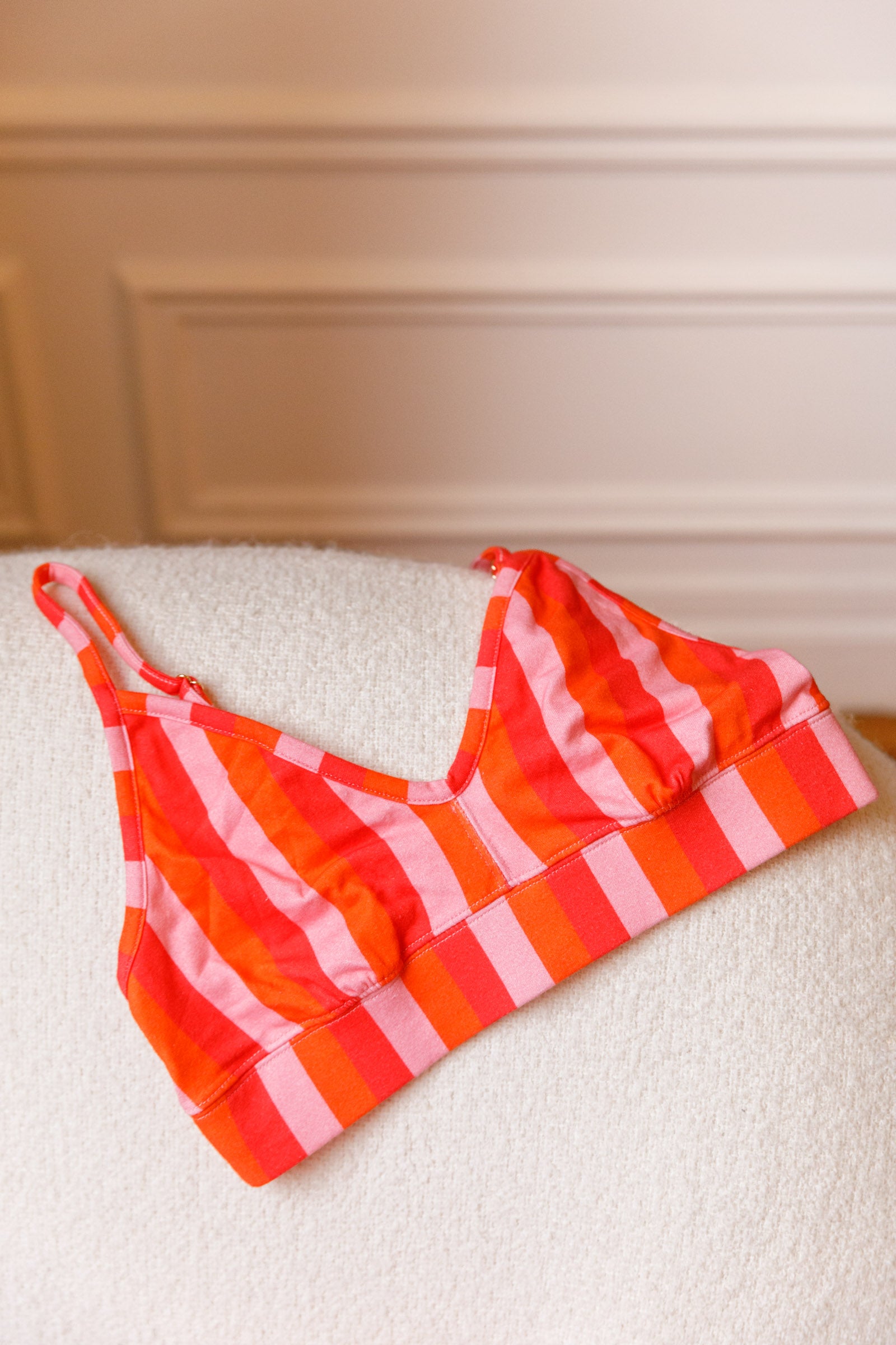 Brassière Coton BIO - Rayures Orange