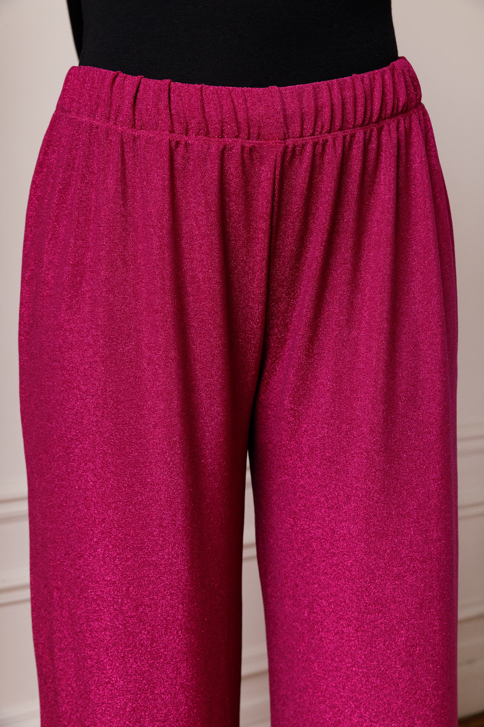 We Are Jolies - Femme - Pantalon Ample - Paillettes - Rose - Confortable 