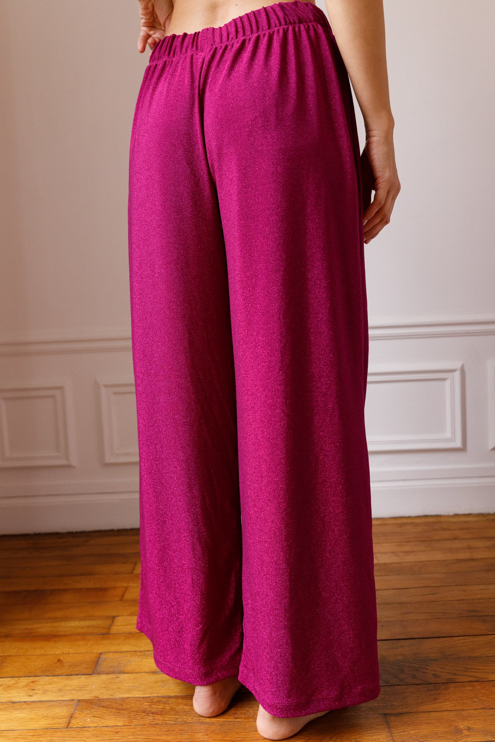 We Are Jolies - Femme - Pantalon Ample - Paillettes - Rose - Confortable 