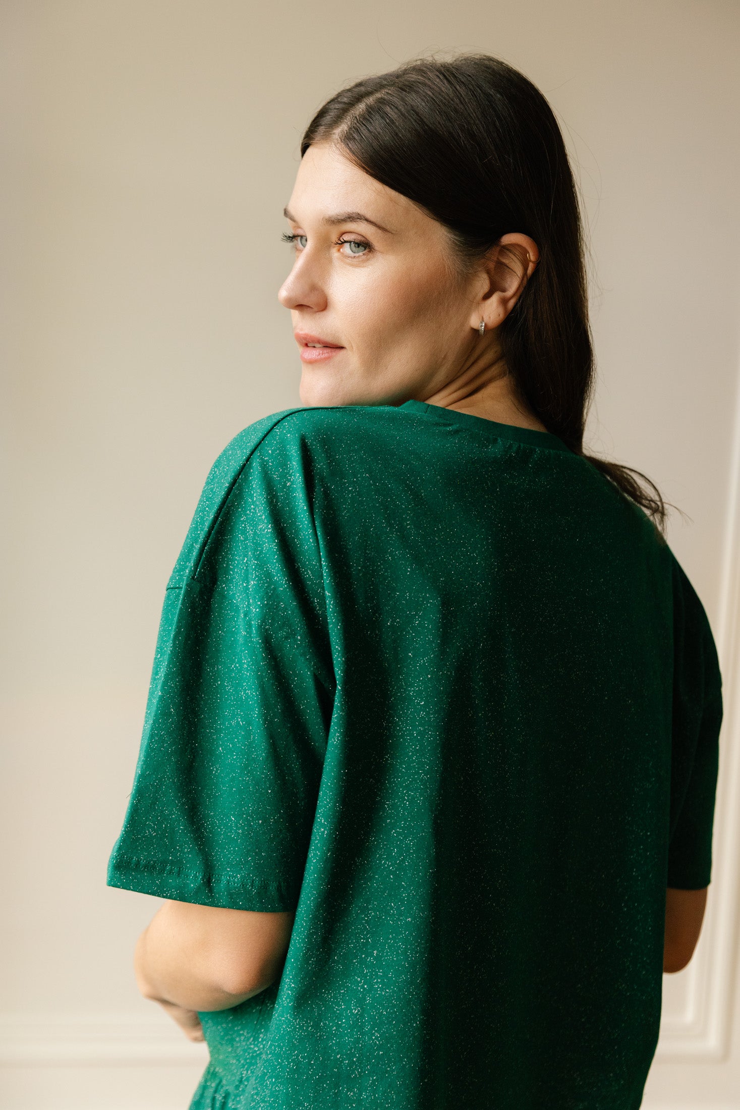 Pyjama femme long coton BIO - paillette vert - Pyjamas longs - We Are Jolies