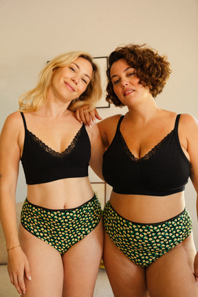Culotte Taille Haute Coton BIO - Mini Fleurs Jaune