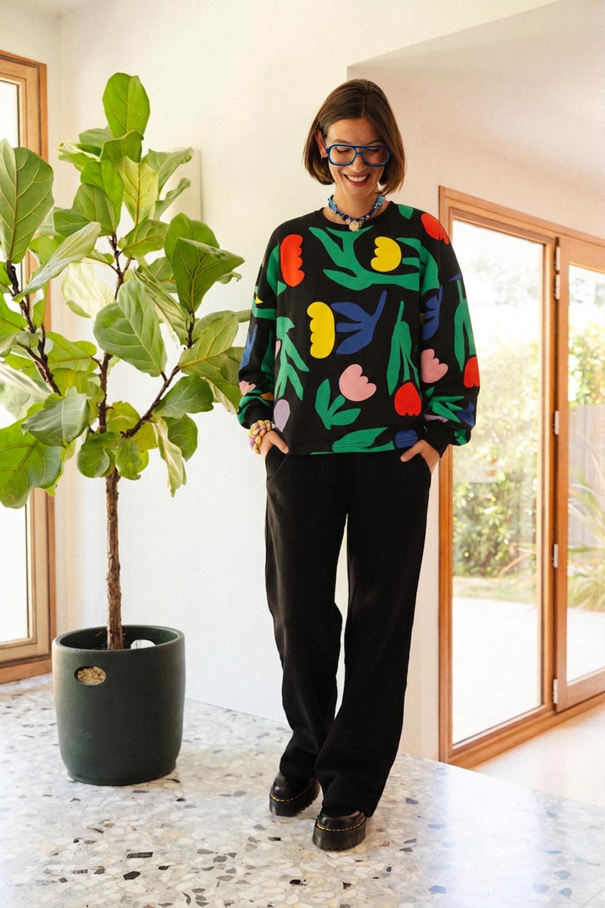 Sweat & Jogging 100% Coton - Tulipia Noir / Noir
