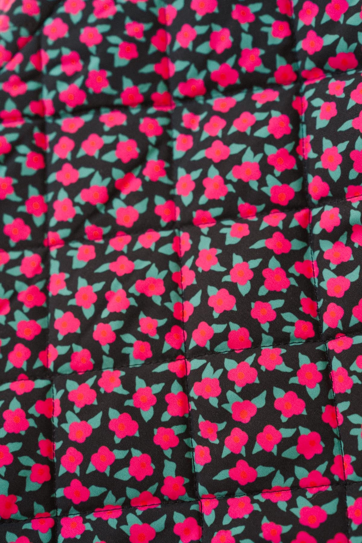Sac matelassé - Mini Fleurs Fuchsia