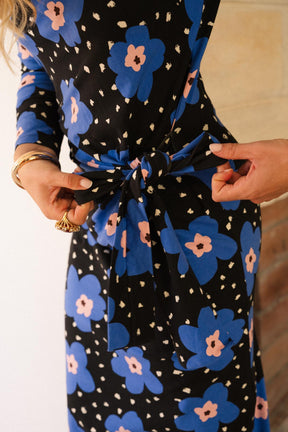 Knot Dress - Blue Polka Dot