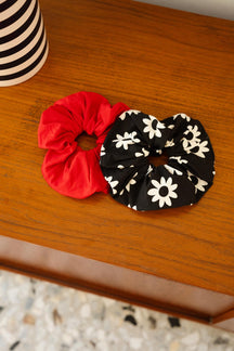 2-pack Oversized Scrunchie - Dalia Black | Red