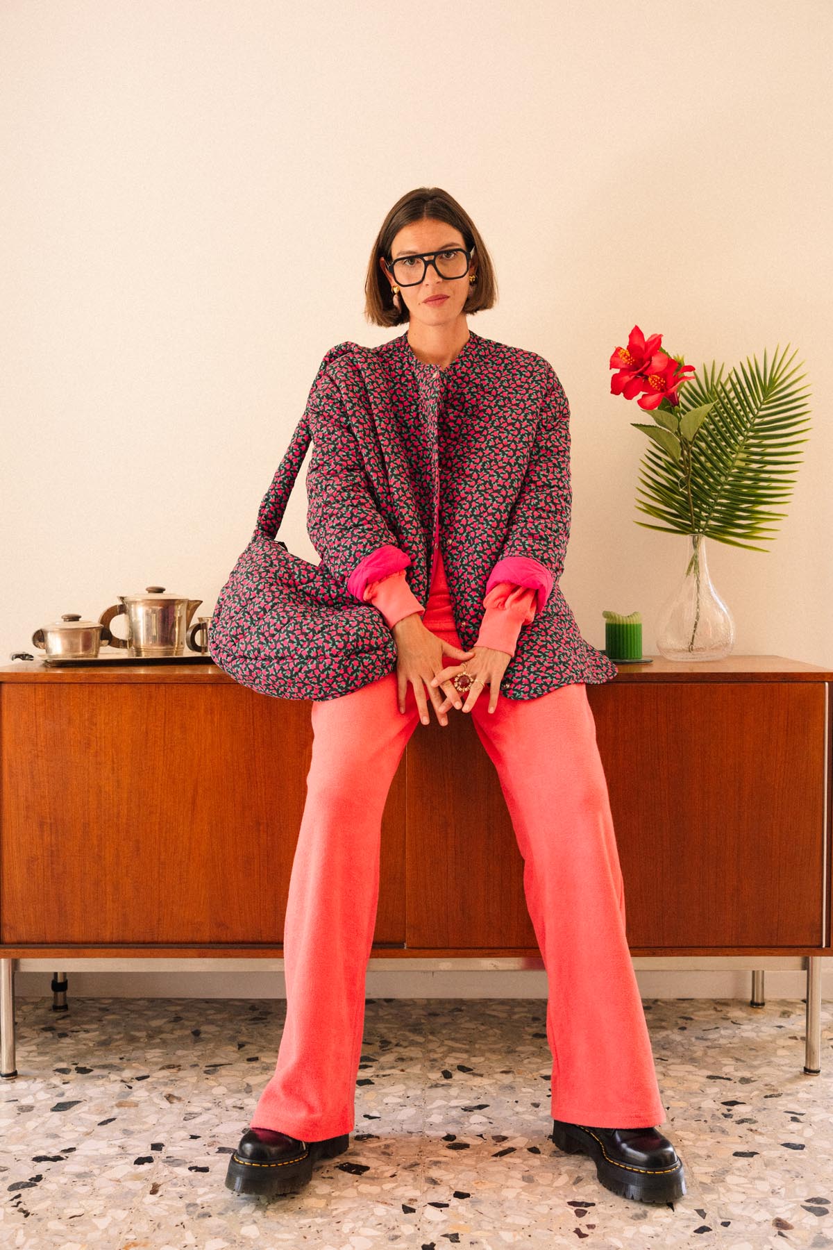 Pantalon Cocoon Coton BIO - Rose