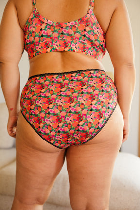 Culotte Taille Haute Coton BIO - Aquarelle Noir