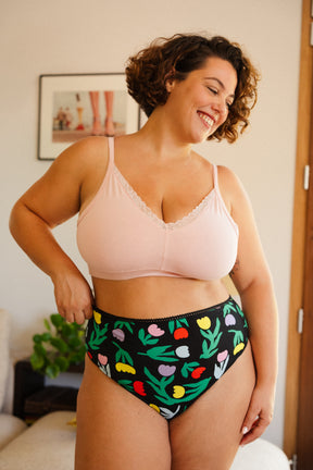 Culotte Taille Haute Coton BIO - Tulipia Noir