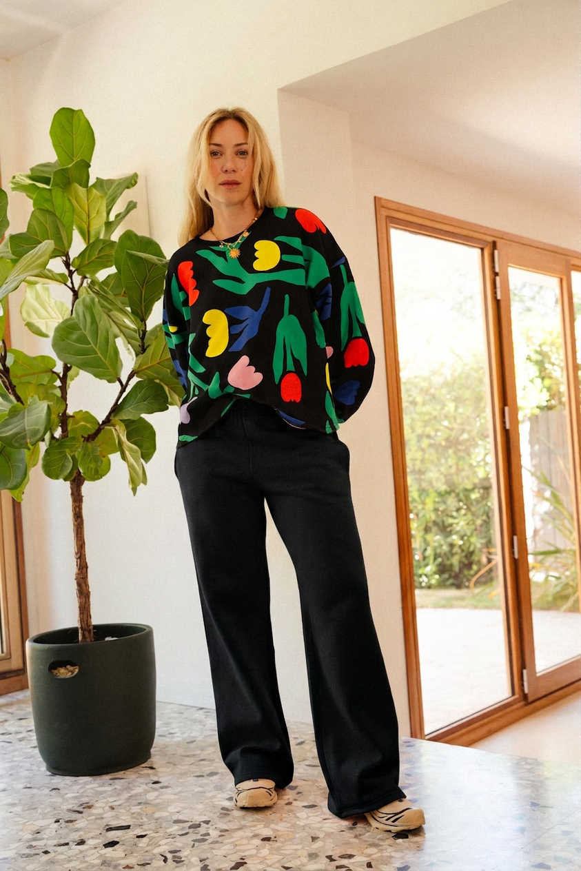 Sweat & Jogging 100% Coton - Tulipia Noir / Noir