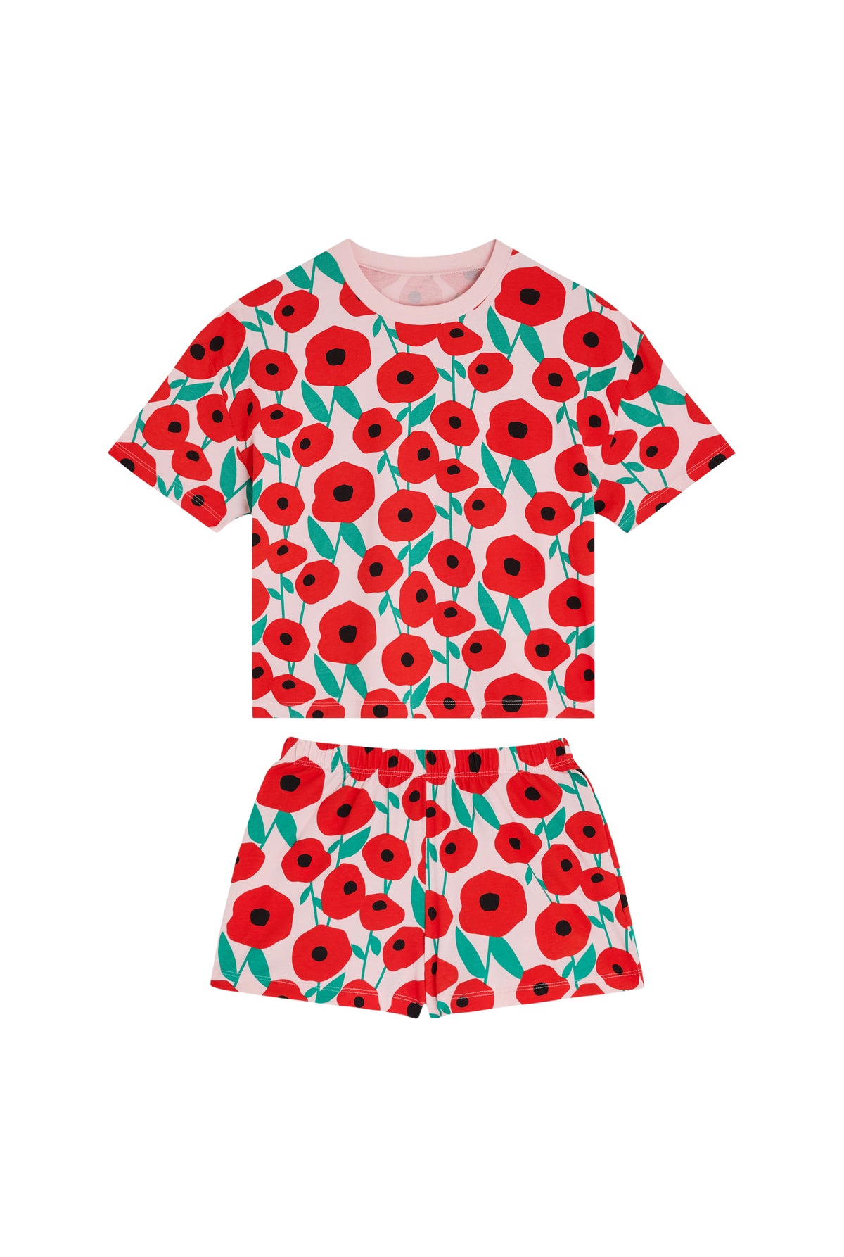 Pyjama Enfant Coton BIO - Coquelicot Rose