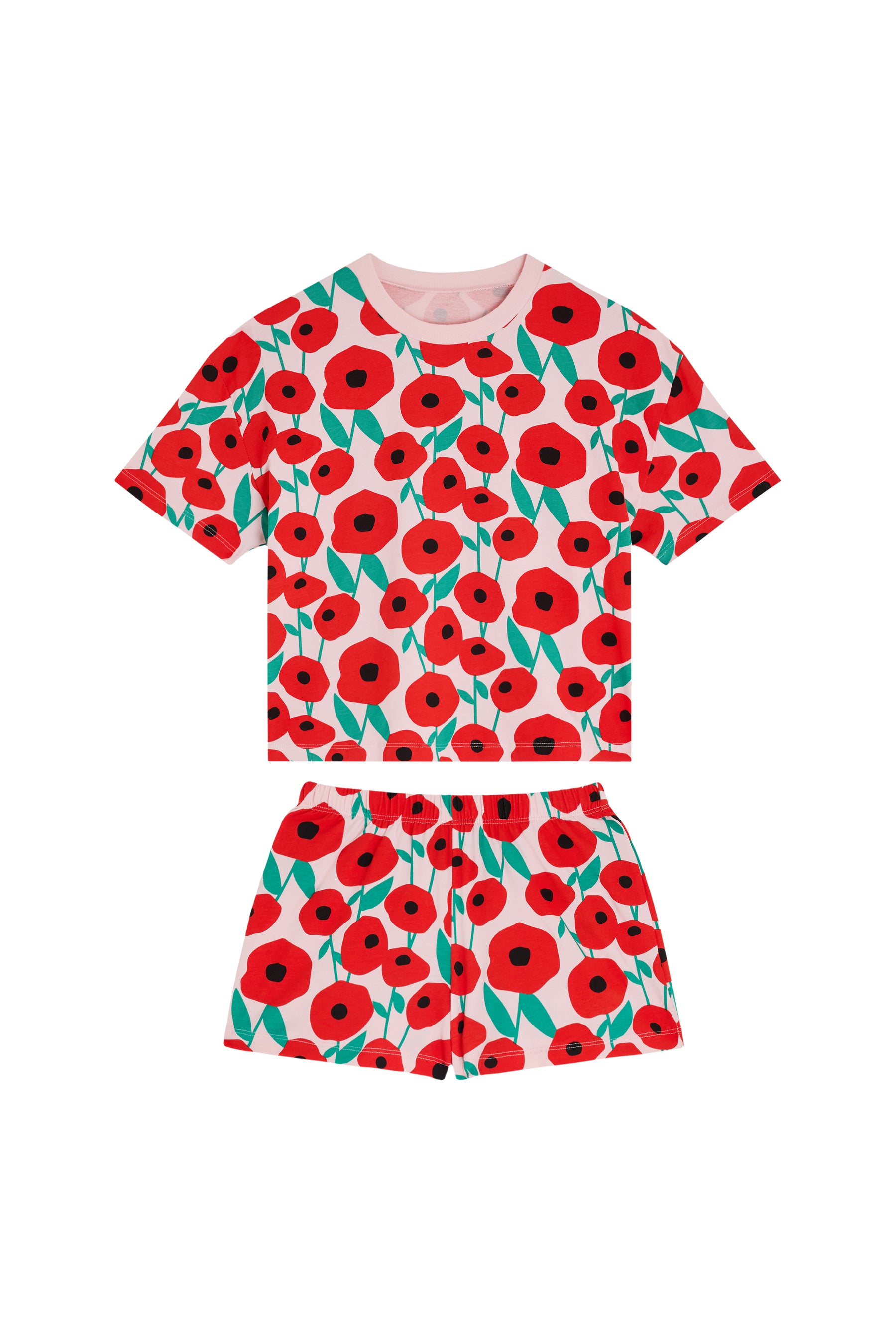 Pyjama Enfant Coton BIO - Coquelicot Rose