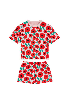 Pyjama Enfant Coton BIO - Coquelicot Rose