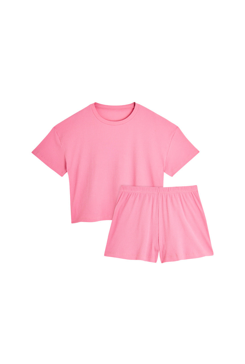 Pyjama Gaufré Coton BIO - Rose