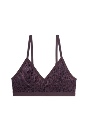 Brassière Tulle - Léopard Prune