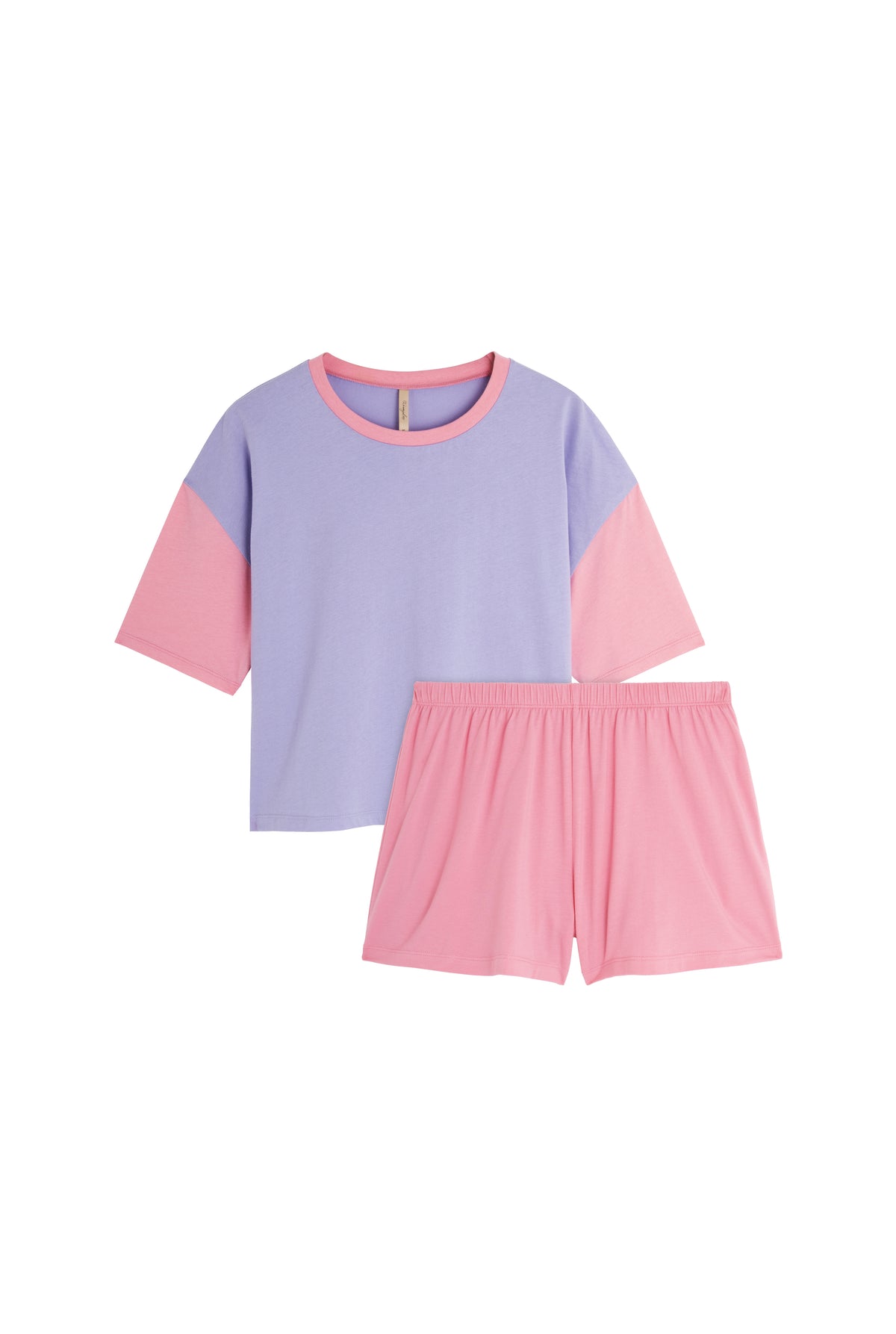 Pyjama Coton BIO - Colorblock Rose