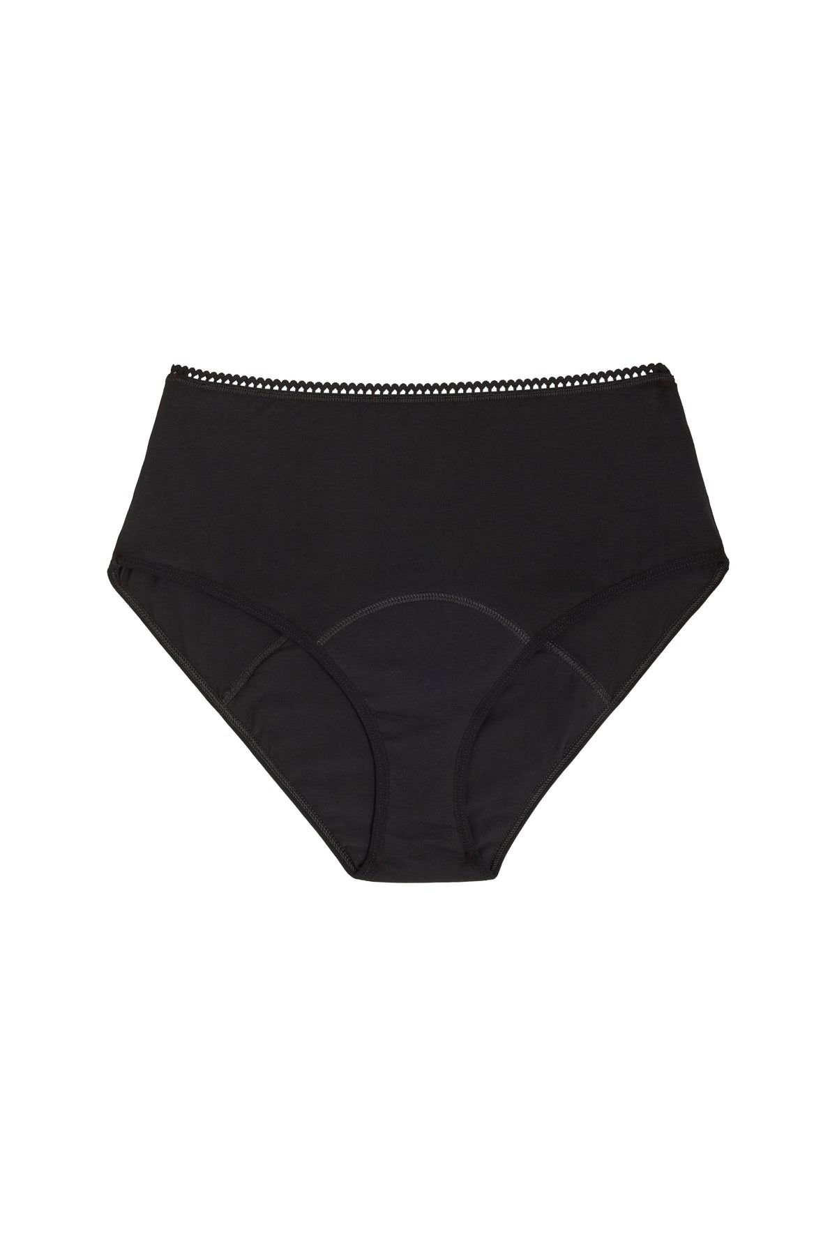 Culotte menstruelle Taille Haute - Flux abondant GOTS | Pirate Black