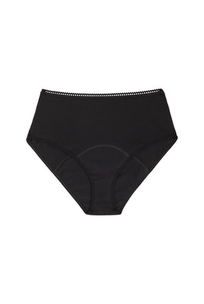 Culotte menstruelle Taille Haute - Flux abondant GOTS | Pirate Black