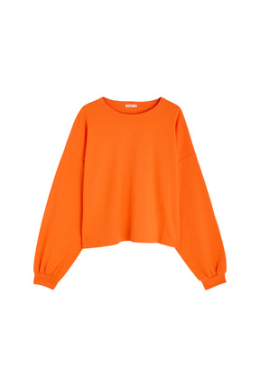 Sweat en maille 100% COTON BIO - Orange